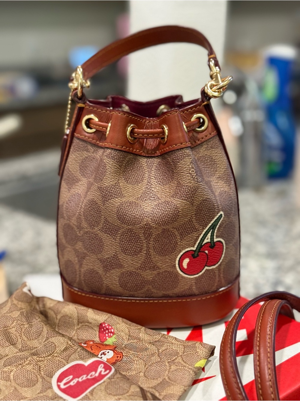Coach Dempsey mini bucket bag in sticker print bundle!!! - Picture 5 of 6